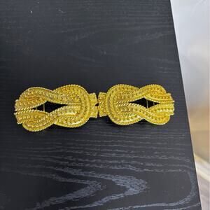 Vintage Dotty Smith gold-tone rope knot two-piece interlocking belt buckle
